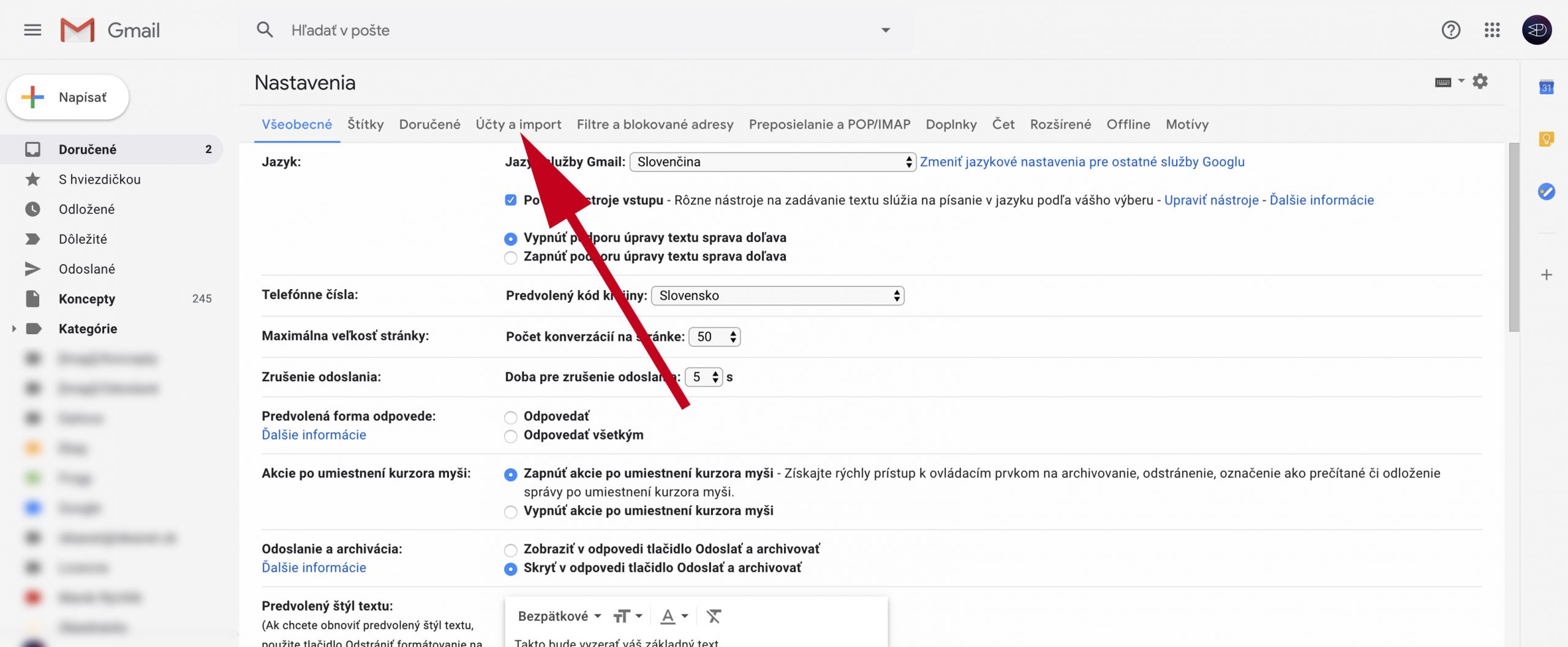 Gmail účet - smtp a pop3 nastavenie