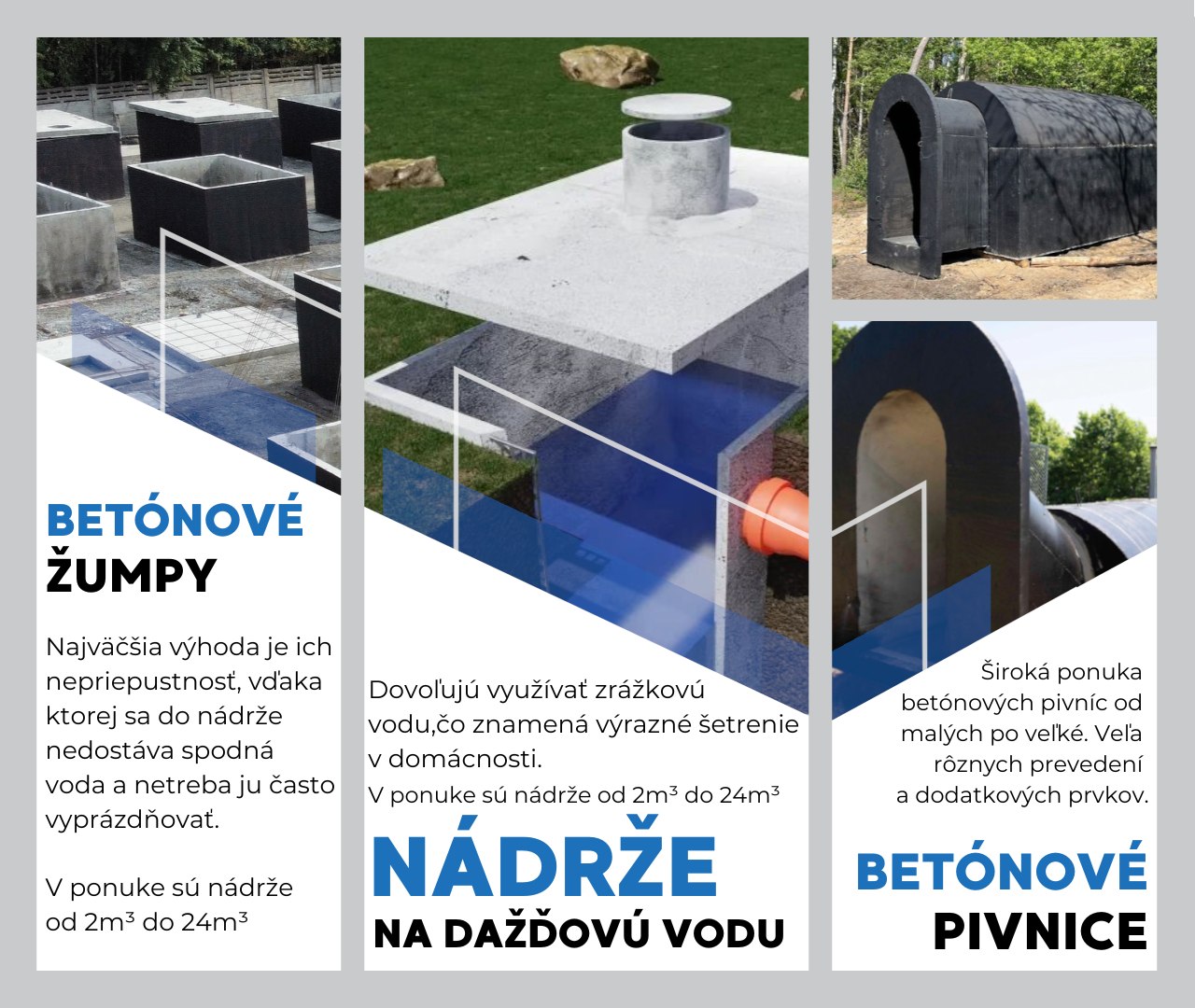 Ponuka - septiky a betónové pivnice